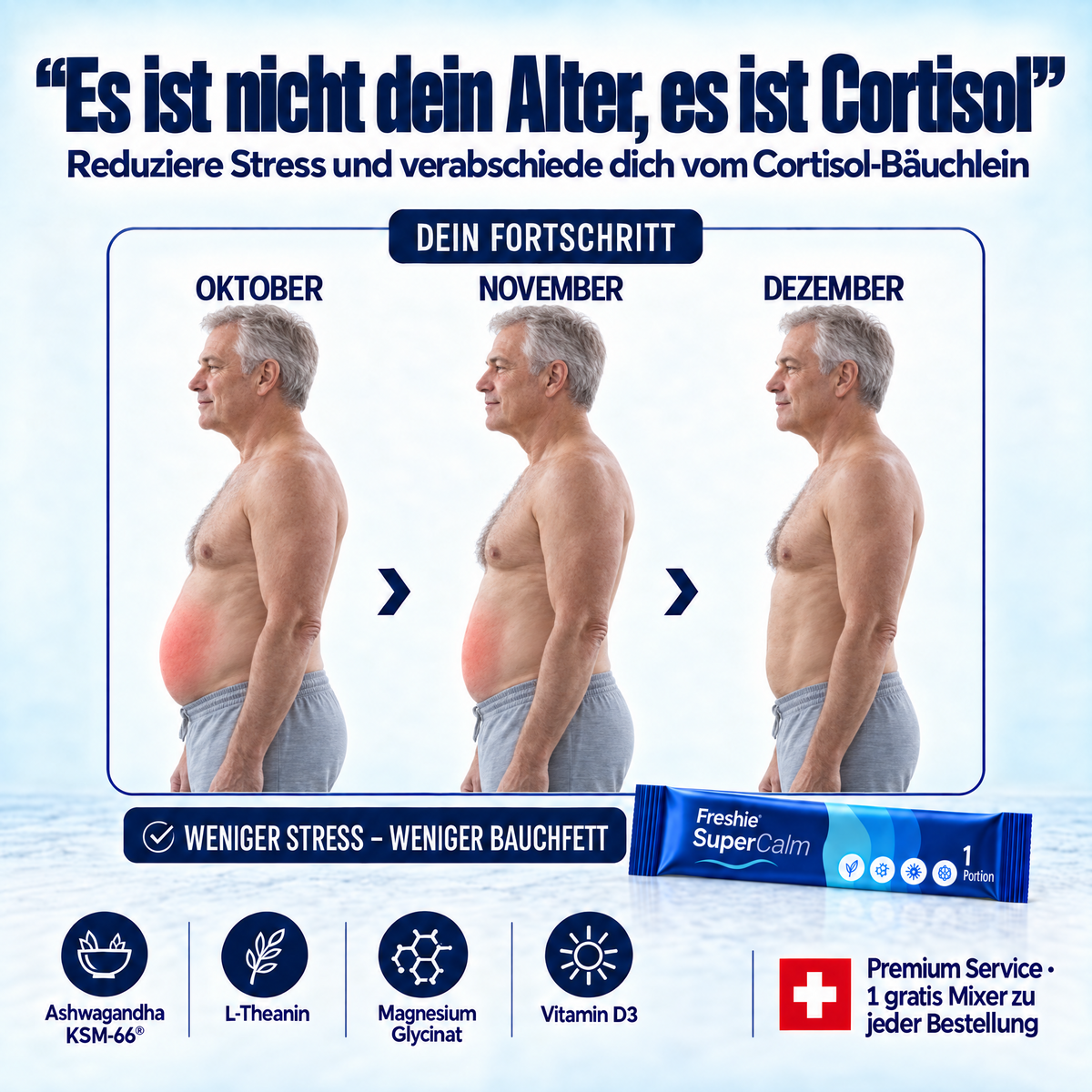 Supercalm Mix für gesunde Cortisol Werte und leichteres Abnehmen für Männer