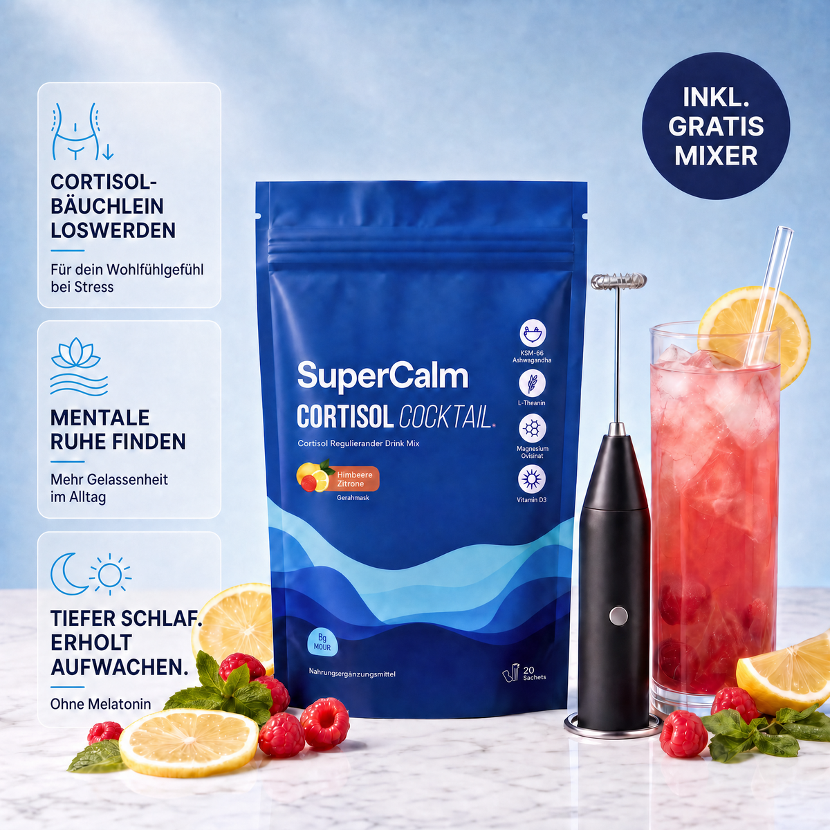 Supercalm Mix für gesunde Cortisol Werte und leichteres Abnehmen für Männer