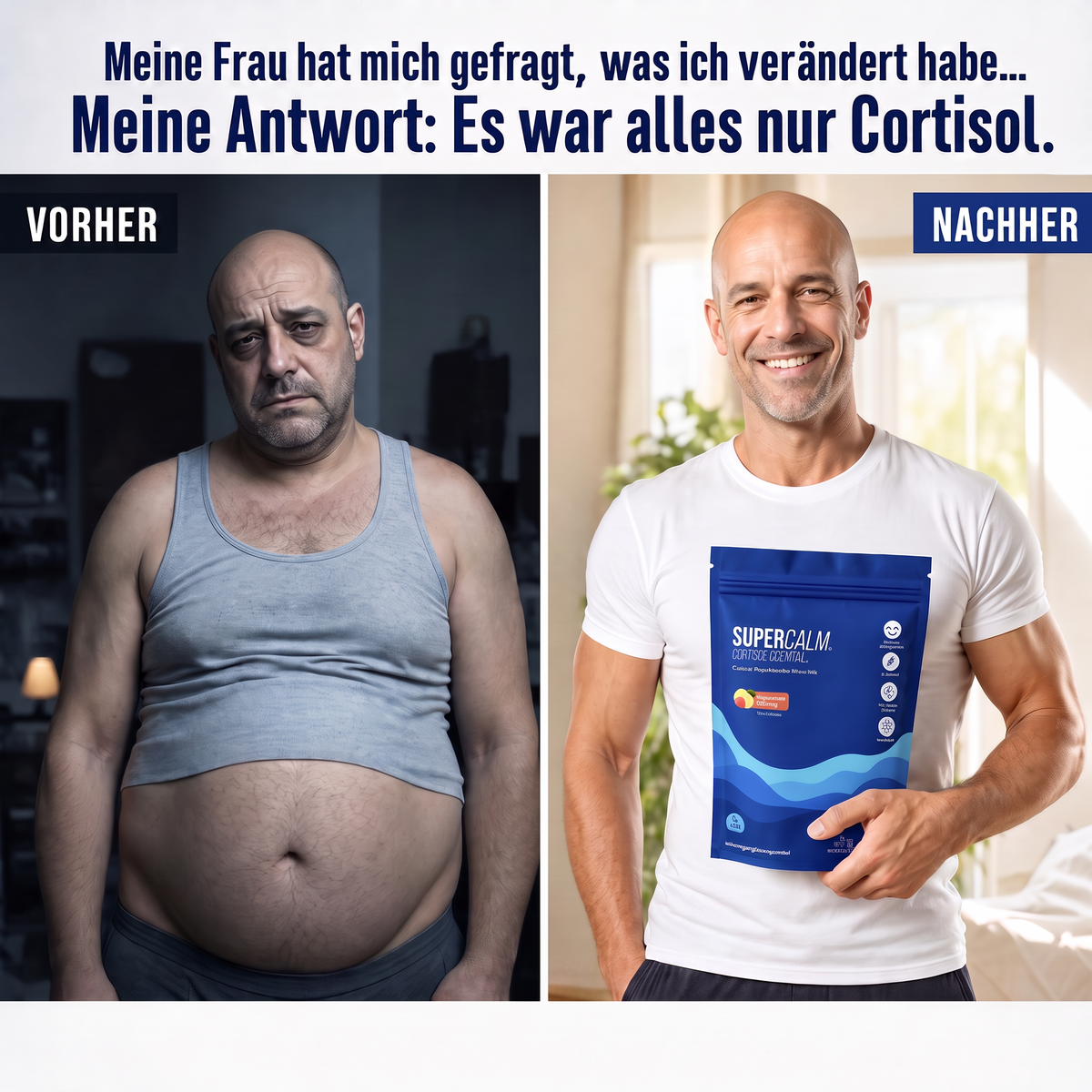 Supercalm Mix für gesunde Cortisol Werte und leichteres Abnehmen für Männer